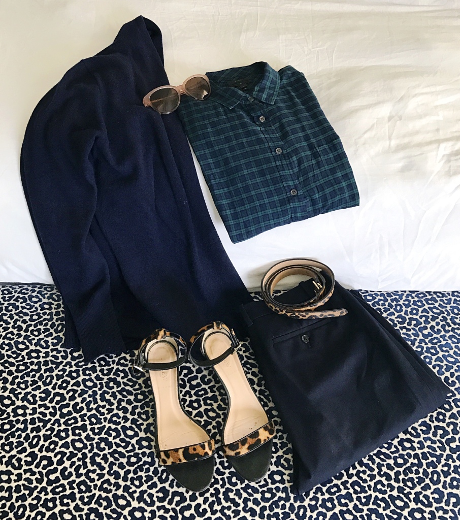 Plaid and Leopard – the navy leopard