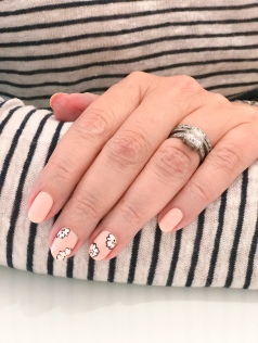stripes floral chanel nail art
